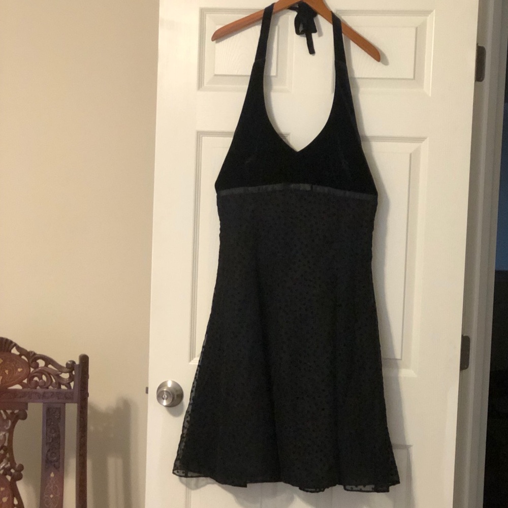 Halter black polka-dot Jessica Howard dress sz12